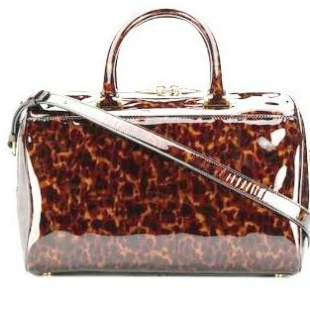 SAINT LAURENT DUFFLE BAG Patent Leather Tortoise Shell